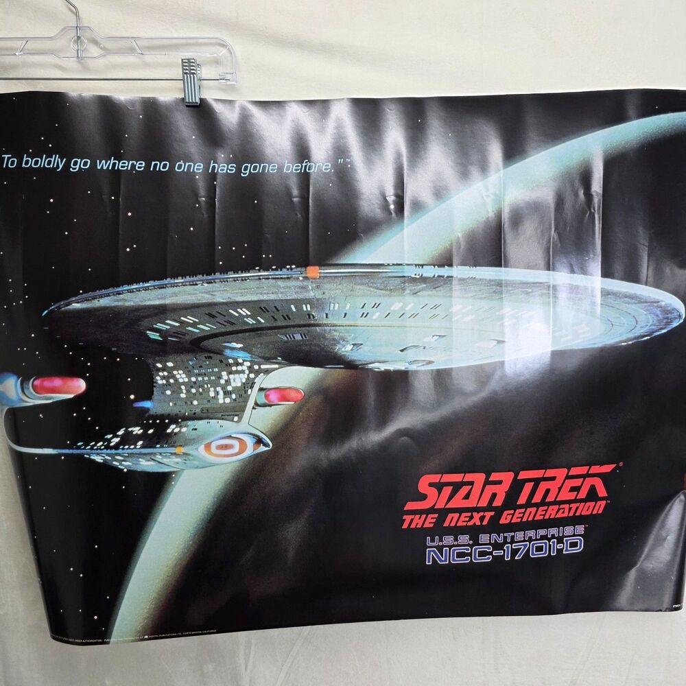 Vtg Star Trek The Next Generation Poster. Enterprise NCC-1701-D.